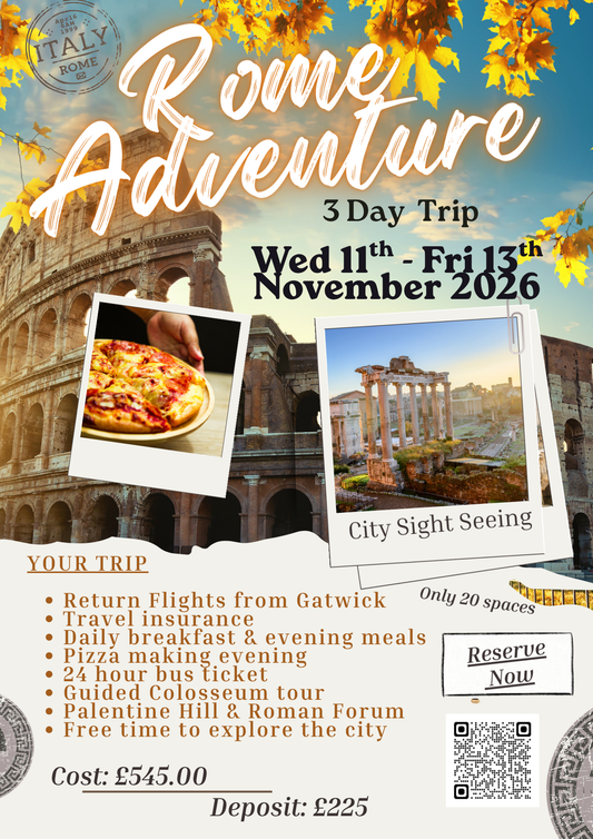 Personal Development Trip; Rome, Italy 3 Days Nov 2026